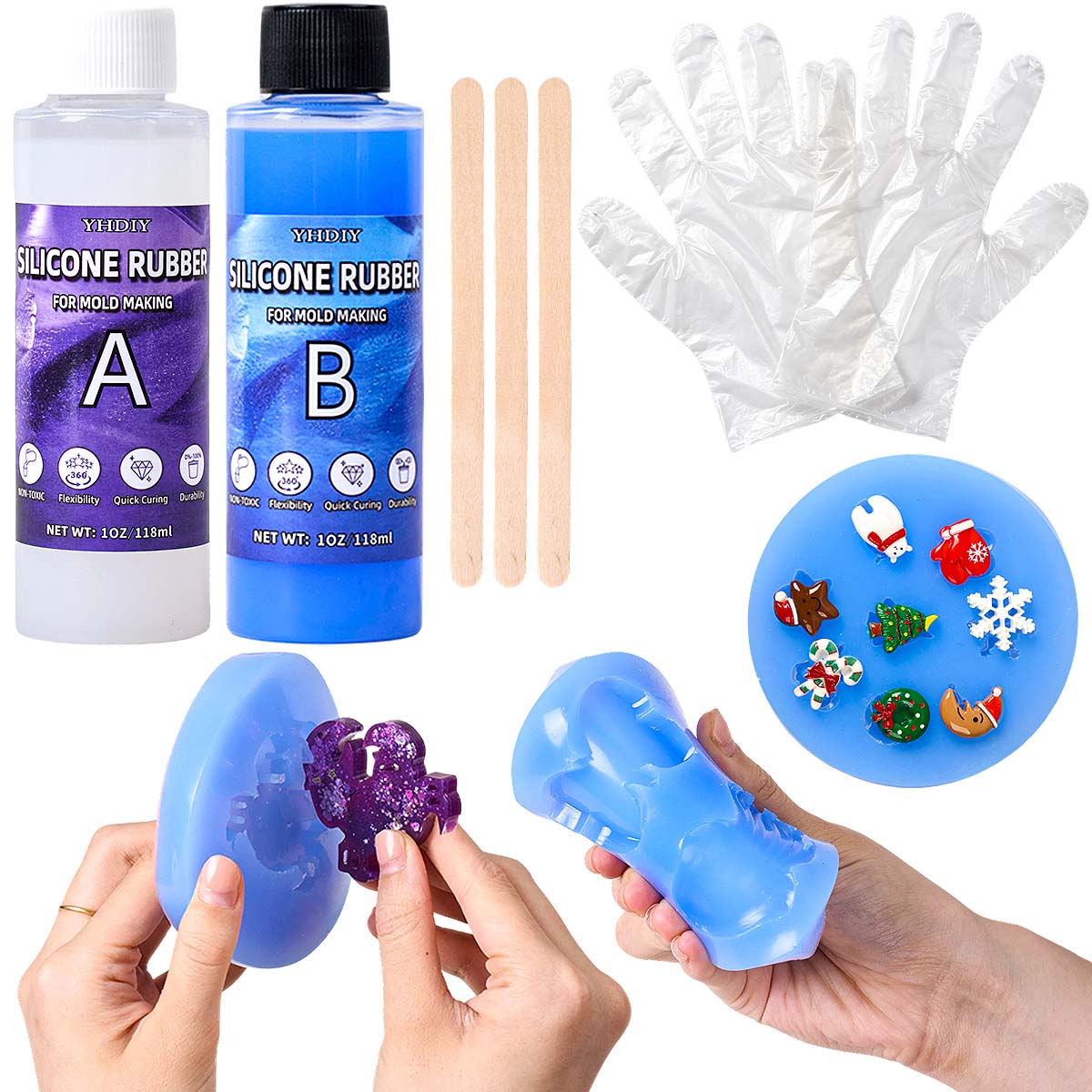 Soap Making Diy Kit - 118ml/296ml Silikon Kalıp Yapım Seti, DIY