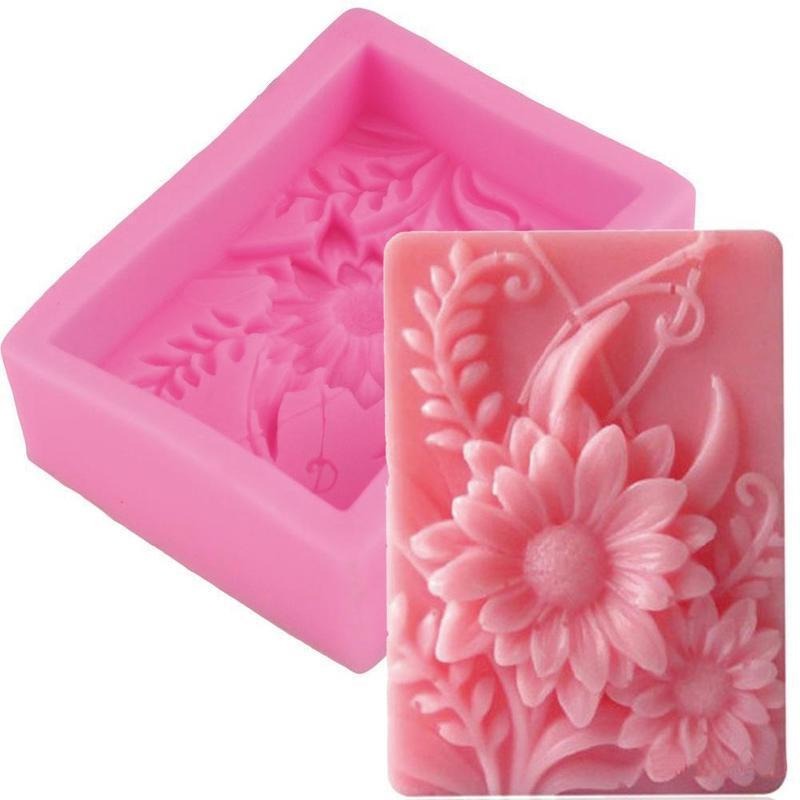 Soap Making Kit For Beginners - 1 adet 3D Kare Gül Çiçek