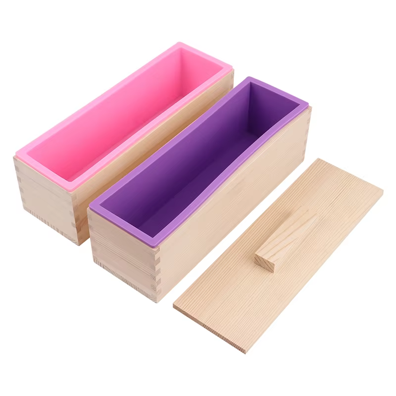 Soap Making Kit For Beginners - 1200ml Dikdörtgen Silikon Sabun Kalıbı Kapaklı