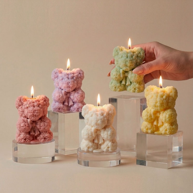 Gül Kurdeleli Ayı Mum Silikon  - Soap Making Gifts incelemesi ve fiyatı